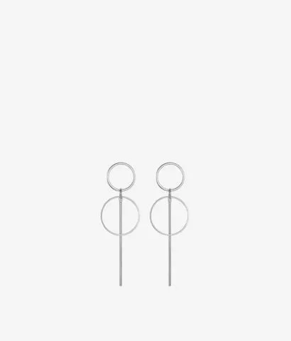 Pendientes plateados geométricos