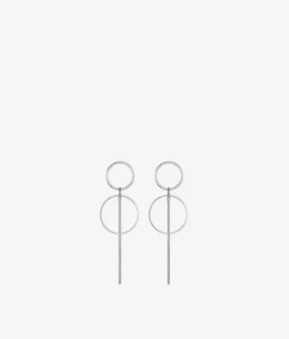 Pendientes plateados geométricos