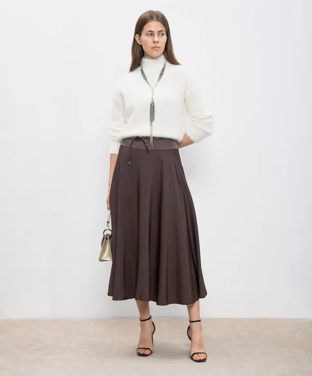 Peserico White angora turtleneck sweater