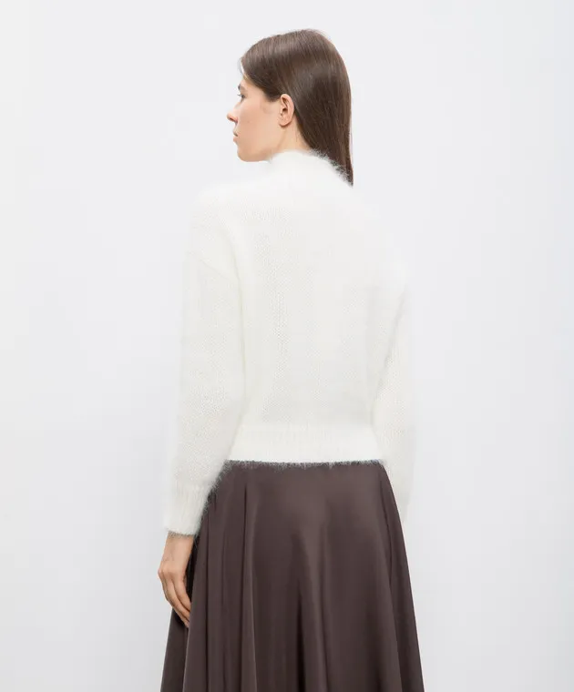 Peserico White angora turtleneck sweater