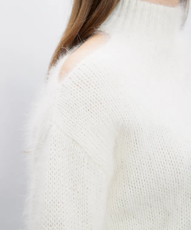 Peserico White angora turtleneck sweater
