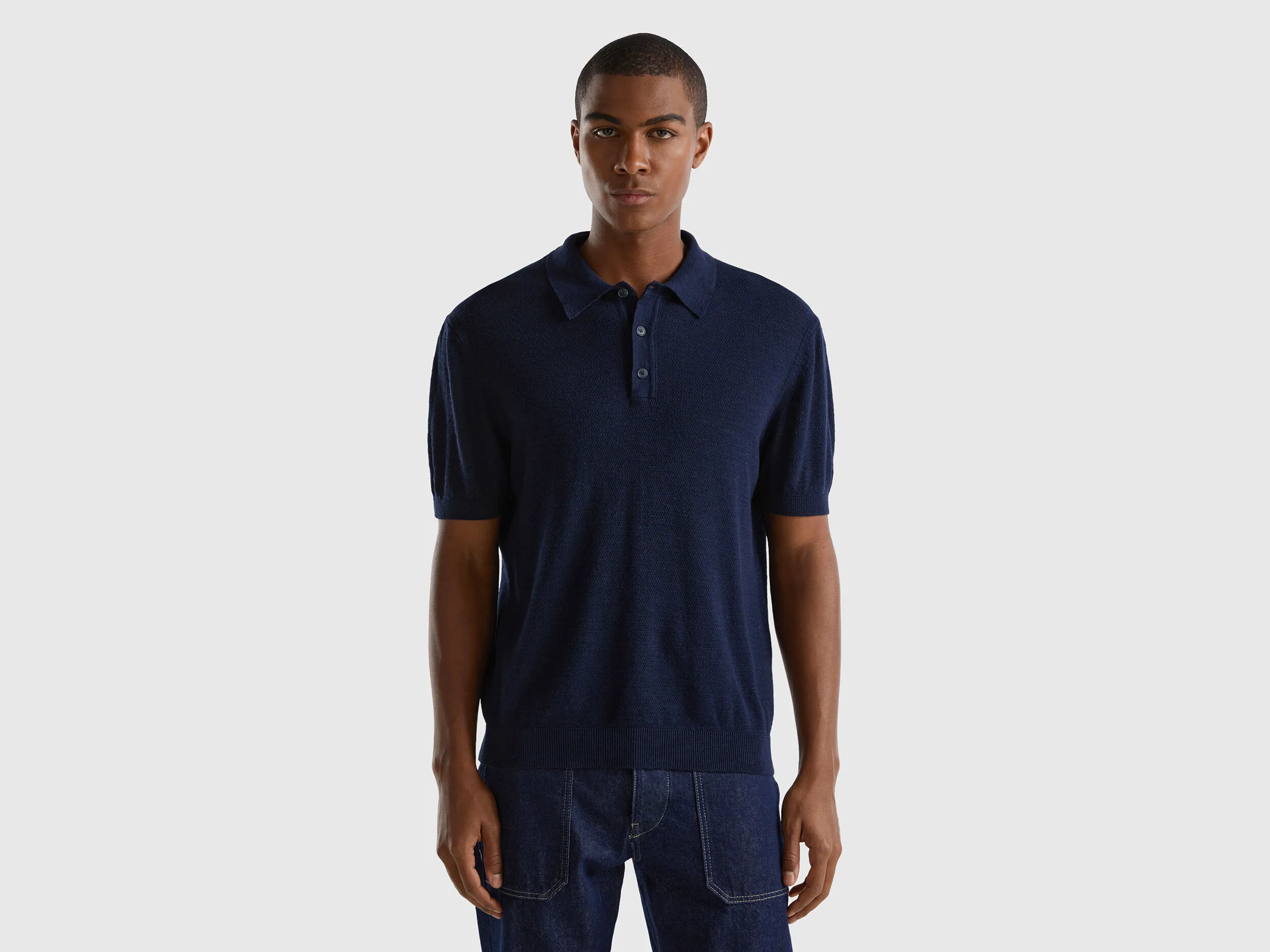 Polo de lino mixto