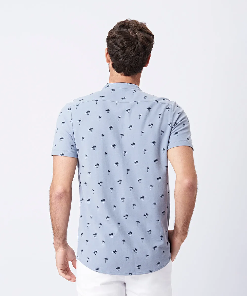 POLO MANGA CORTA PIQUE BASEBALL ESTAMPADO PV23 ACERO