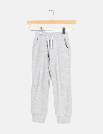 Primark Pantalón baggy gris bolsillos