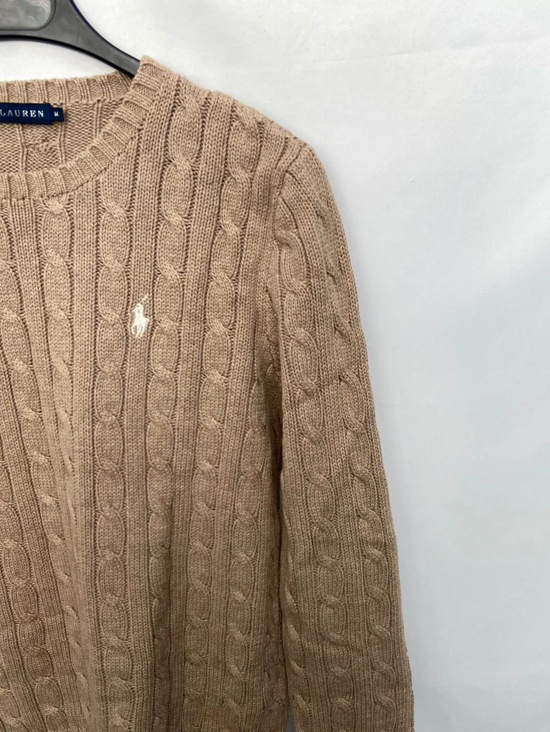 RALPH LAUREN.Jersey beige ochos T.m