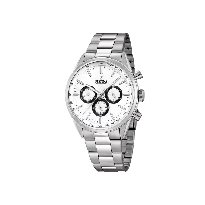 Reloj Festina blanco correa acero hombre F16820/Q