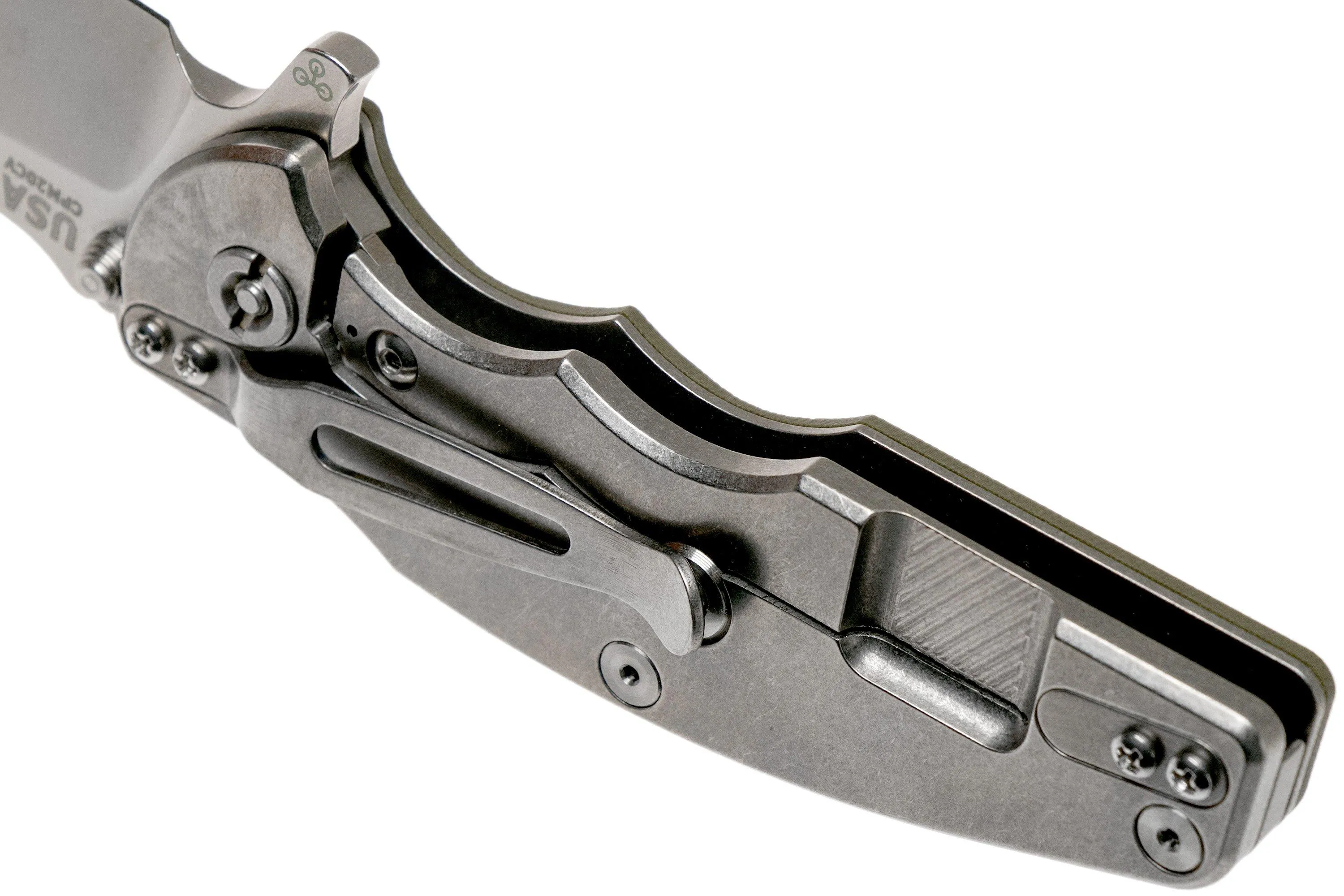 Rick Hinderer Jurassic slicer OD Green G10 CPM 20CV navaja