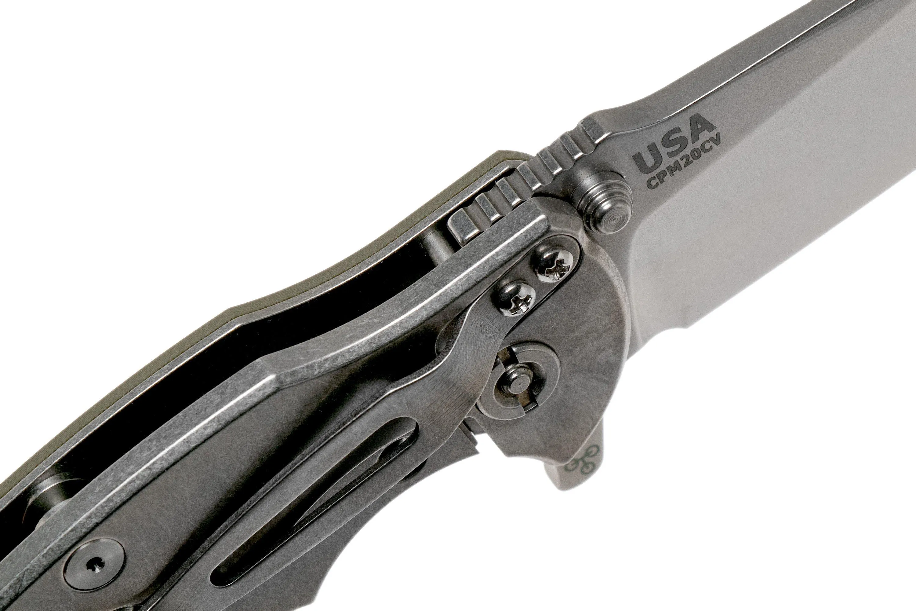 Rick Hinderer Jurassic slicer OD Green G10 CPM 20CV navaja
