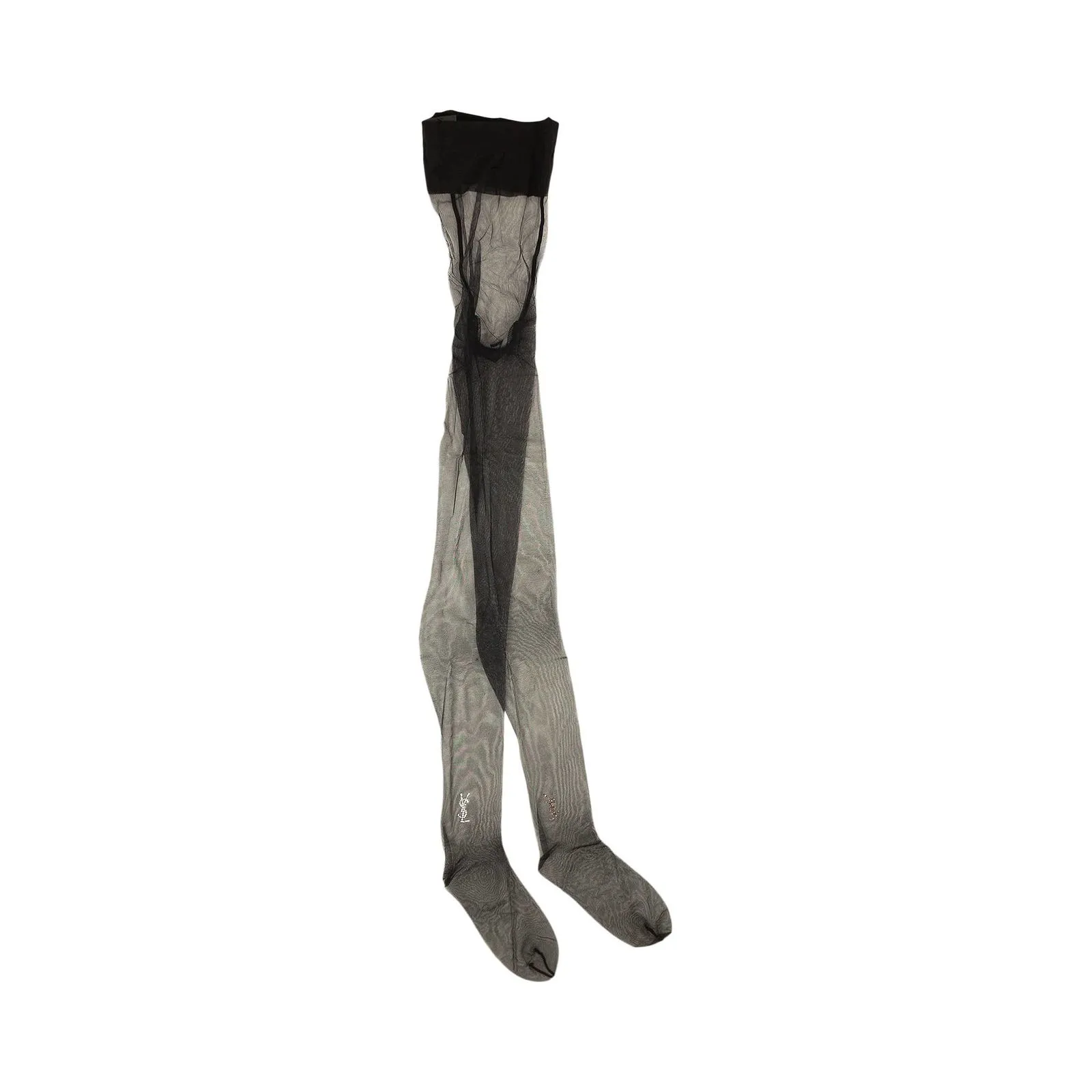 Saint Laurent Sheer Jewel Logo Tights