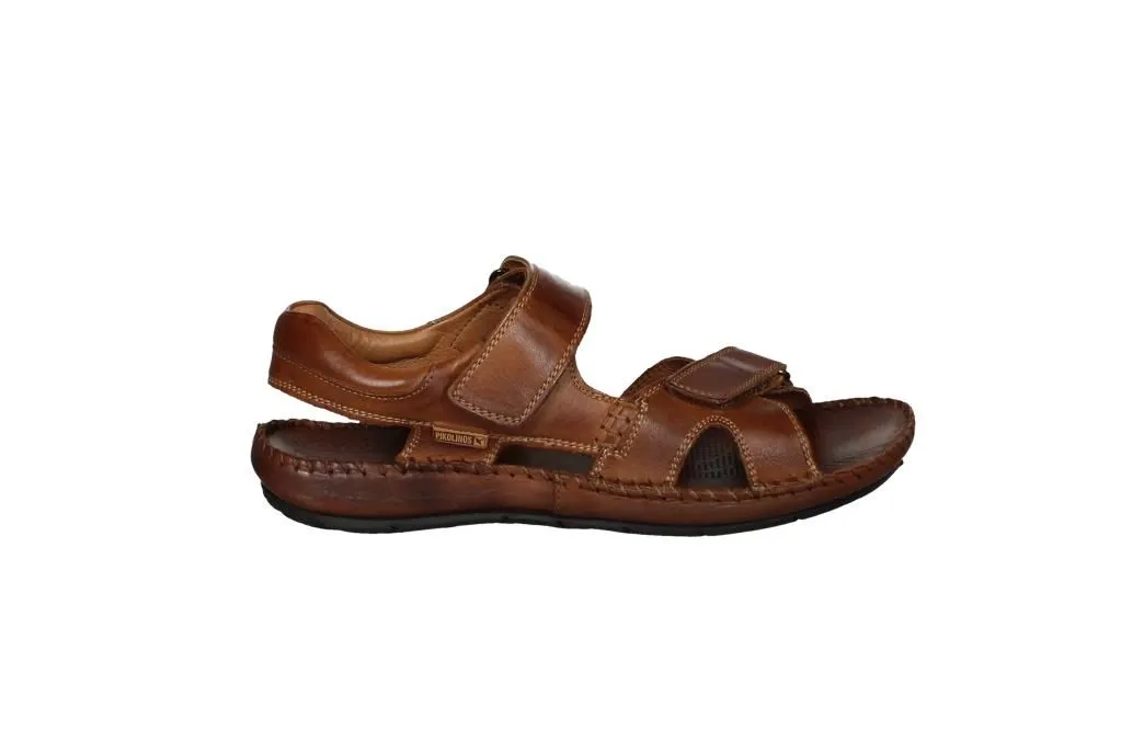 Sandalia Piel Cuero 2 Velcros Bajo Cosido