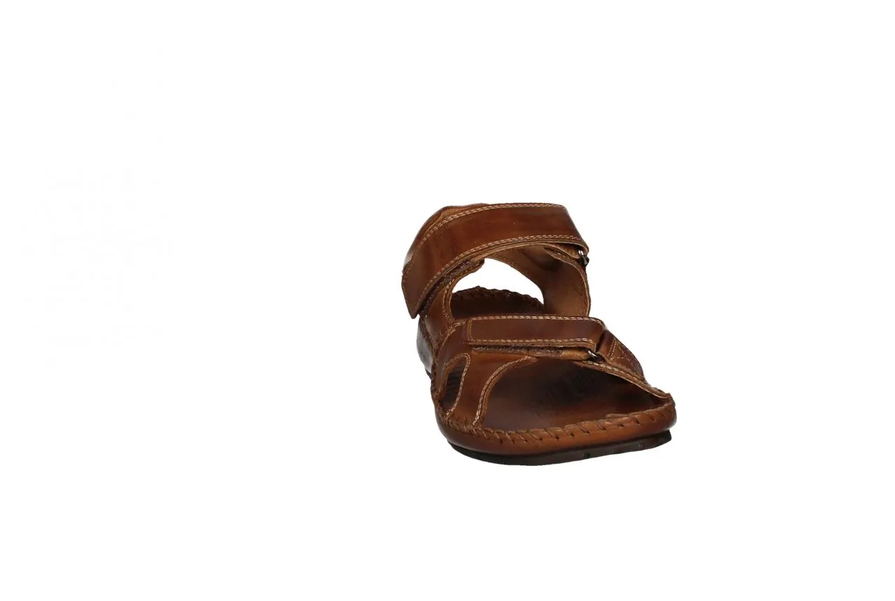 Sandalia Piel Cuero 2 Velcros Bajo Cosido