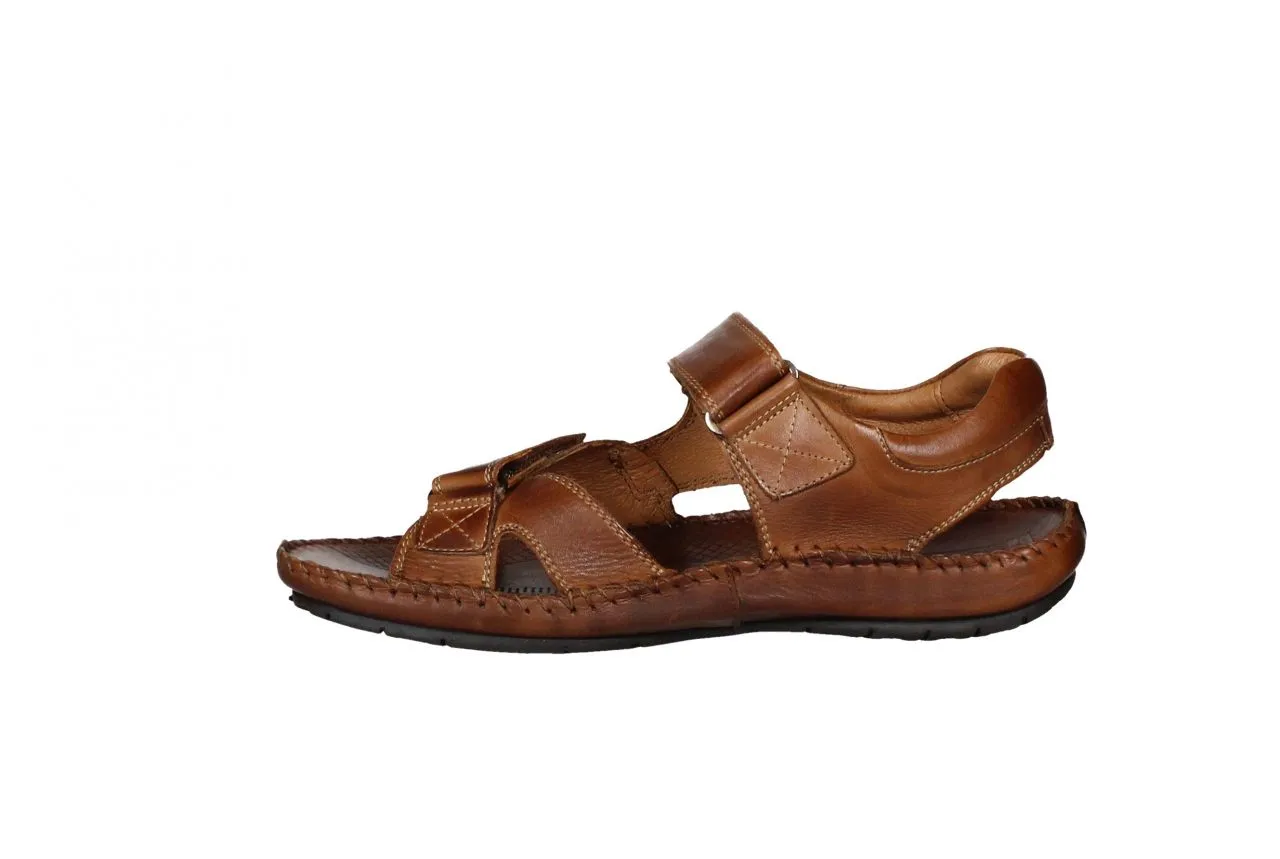 Sandalia Piel Cuero 2 Velcros Bajo Cosido