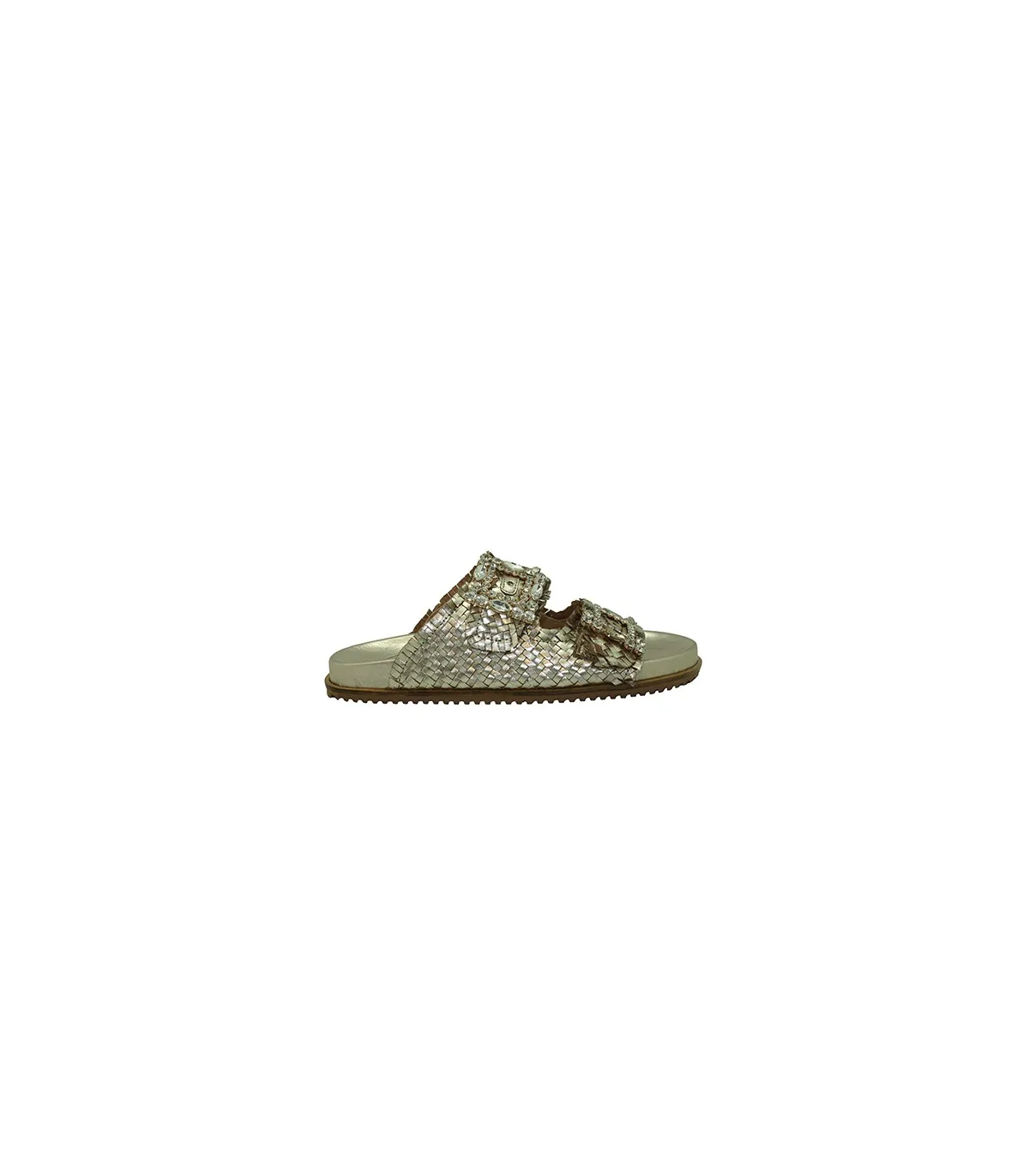 Sandalias bio con hebillas en platino