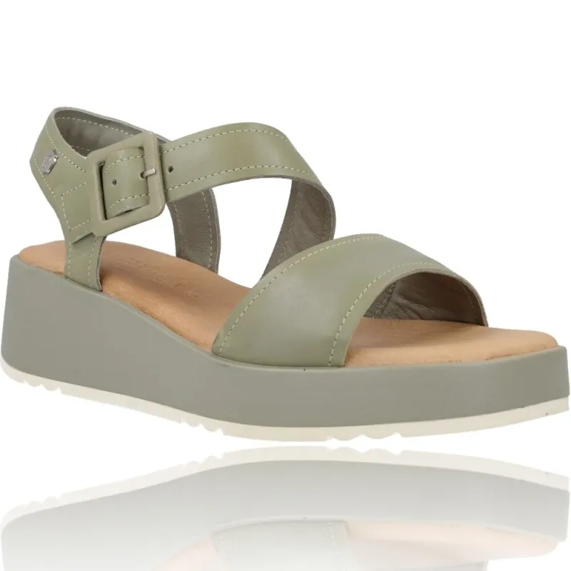 Sandalias con Cuña de Piel para Mujer de Carmela 68627
