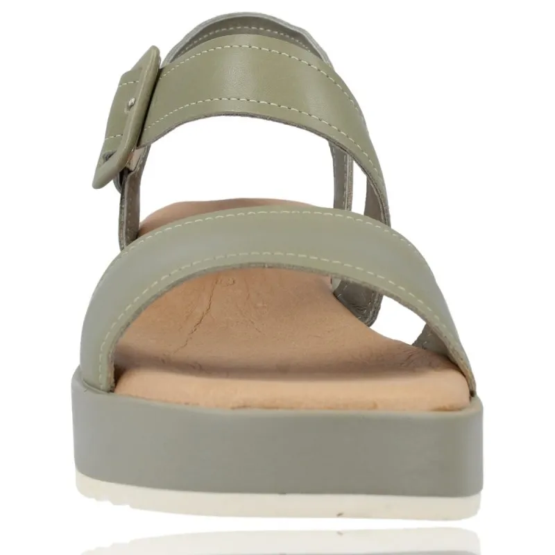 Sandalias con Cuña de Piel para Mujer de Carmela 68627