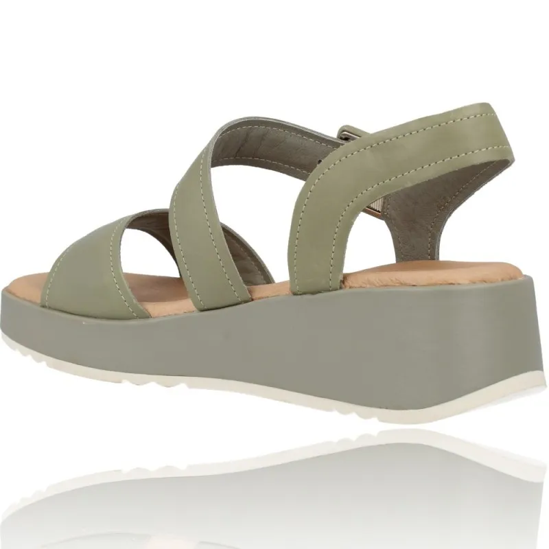 Sandalias con Cuña de Piel para Mujer de Carmela 68627