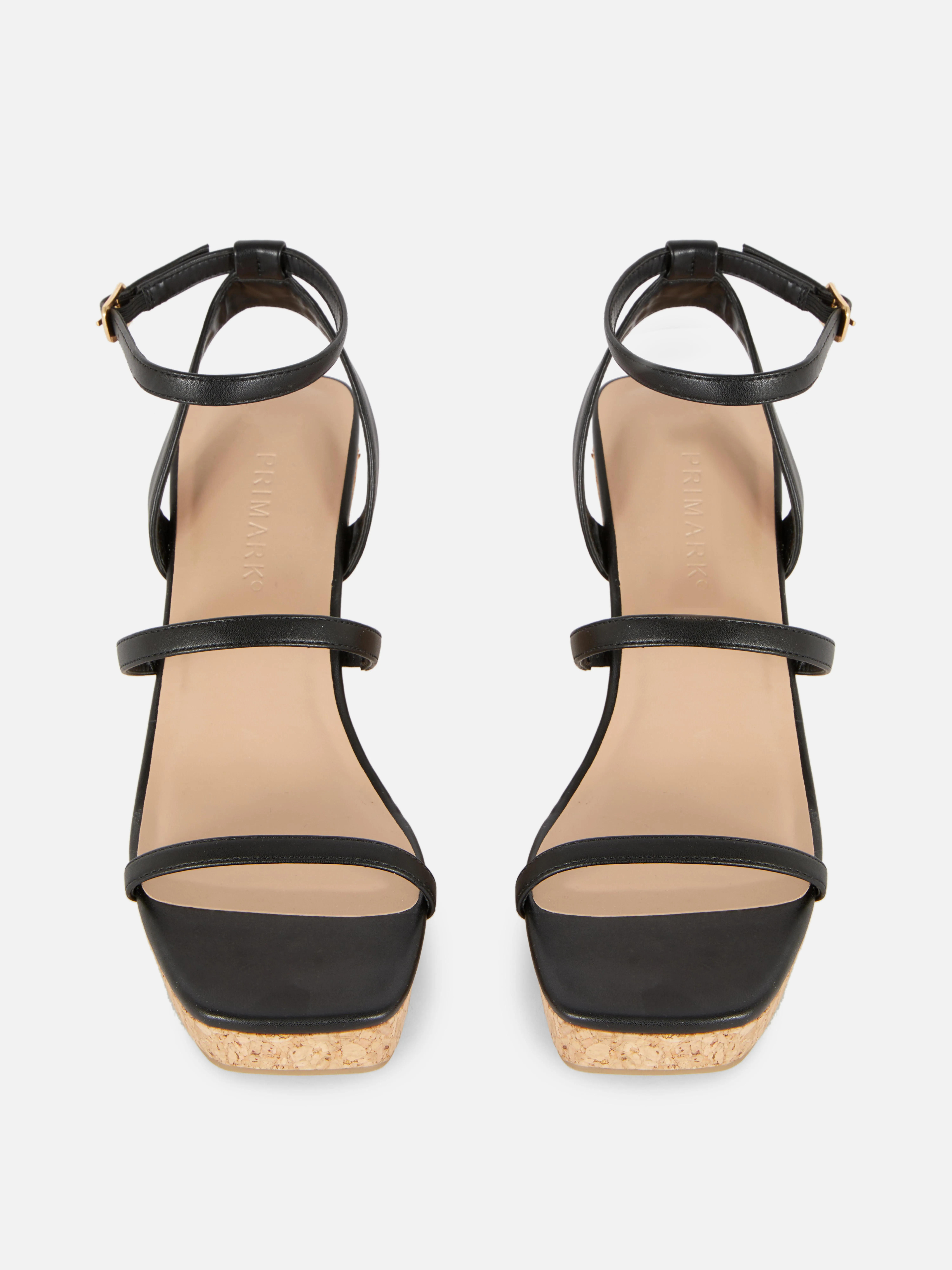 Sandalias de cuña de corcho con tiras