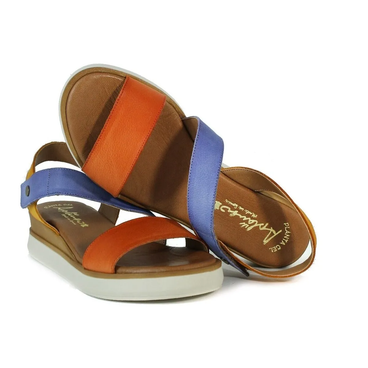 SANDALIAS DE GEL COBINADAS  14592 COMBI NARANJA