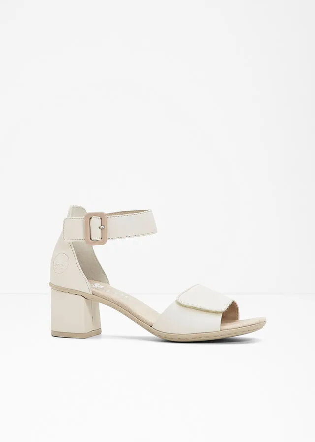 Sandalias de tacón Crema