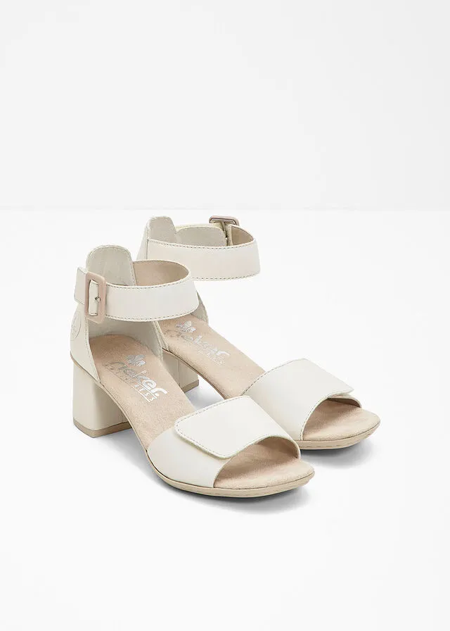 Sandalias de tacón Crema