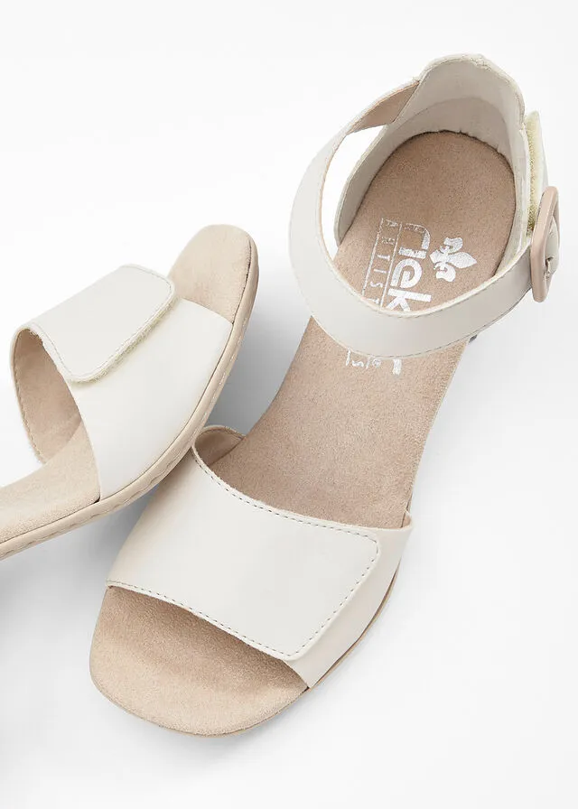 Sandalias de tacón Crema