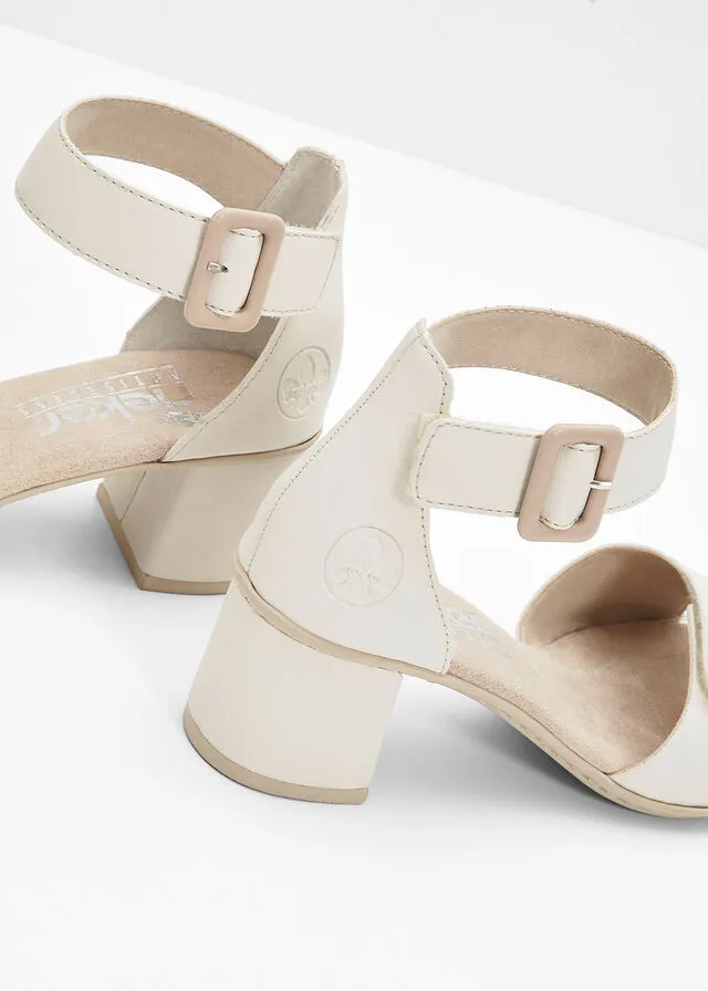 Sandalias de tacón Crema