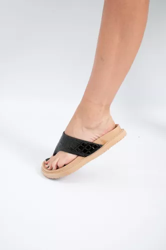 SANDALIAS OJOTAS MUJER LIVIANA MODA VERANO NEGRO  ART450