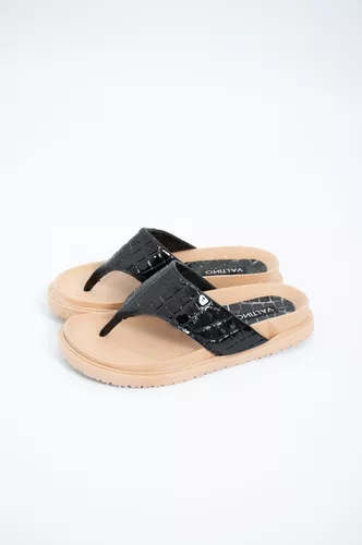 SANDALIAS OJOTAS MUJER LIVIANA MODA VERANO NEGRO  ART450
