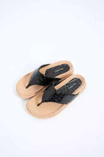 SANDALIAS OJOTAS MUJER LIVIANA MODA VERANO NEGRO  ART450
