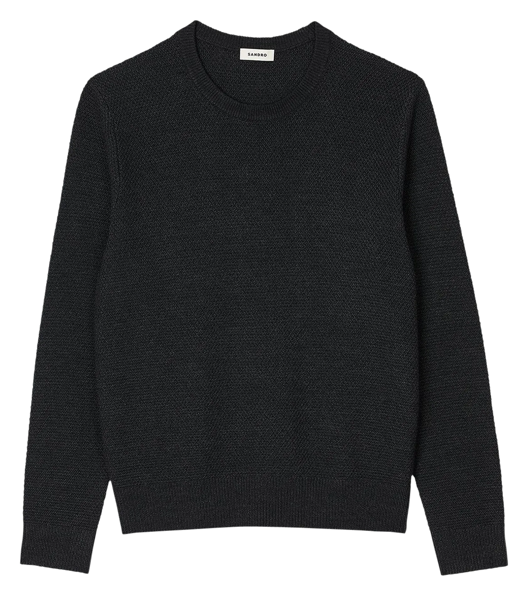 SANDRO Jersey cuello redondo de corte regular en mezcla de lana en gris