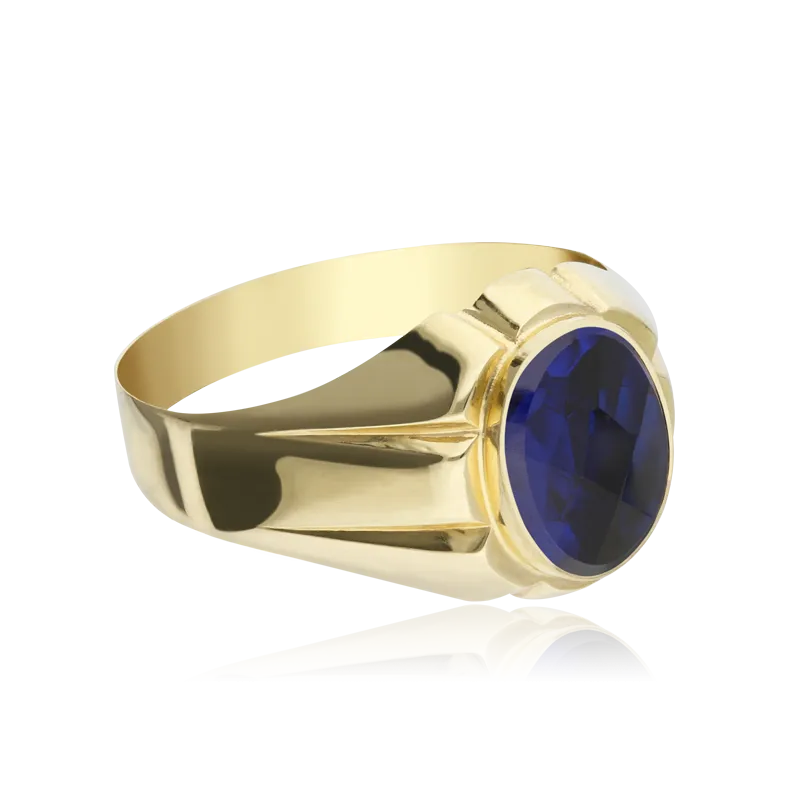 SELLO "ZAIO" P. AZUL Y ORO 18K