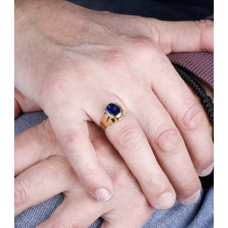 SELLO "ZAIO" P. AZUL Y ORO 18K