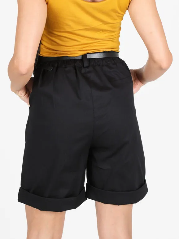 Serenax Short de mujer de talle alto con cinturón.