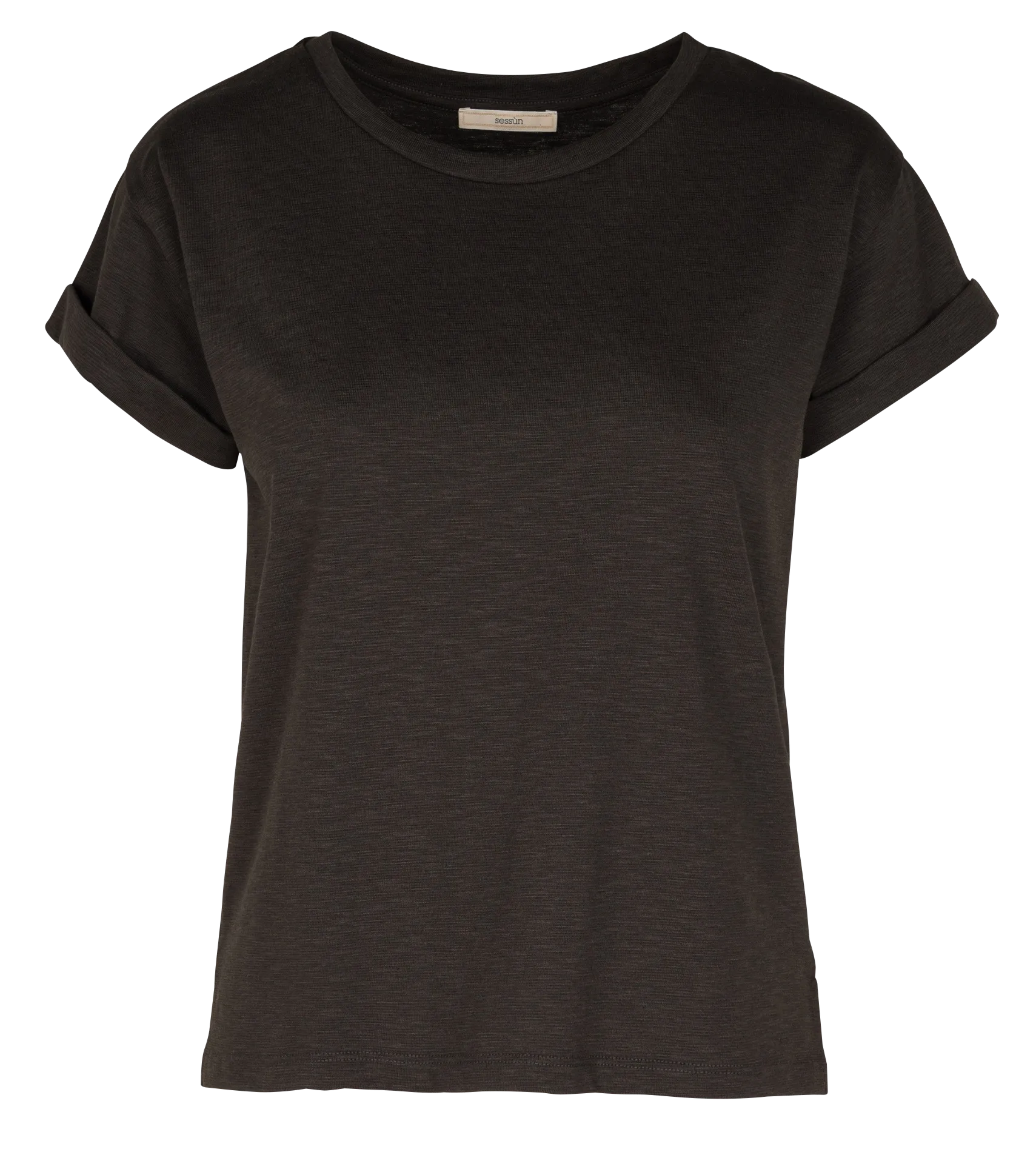 SESSUN ALBANO  CAMISETA DE CUELLO REDONDO CON MANGA 7/8 EN VERDE