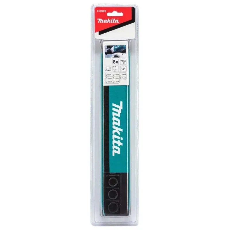 SET DE DADOS HEXAGONAL MILIMéTRICO 1/2" 8 PZS MAKITA E02989