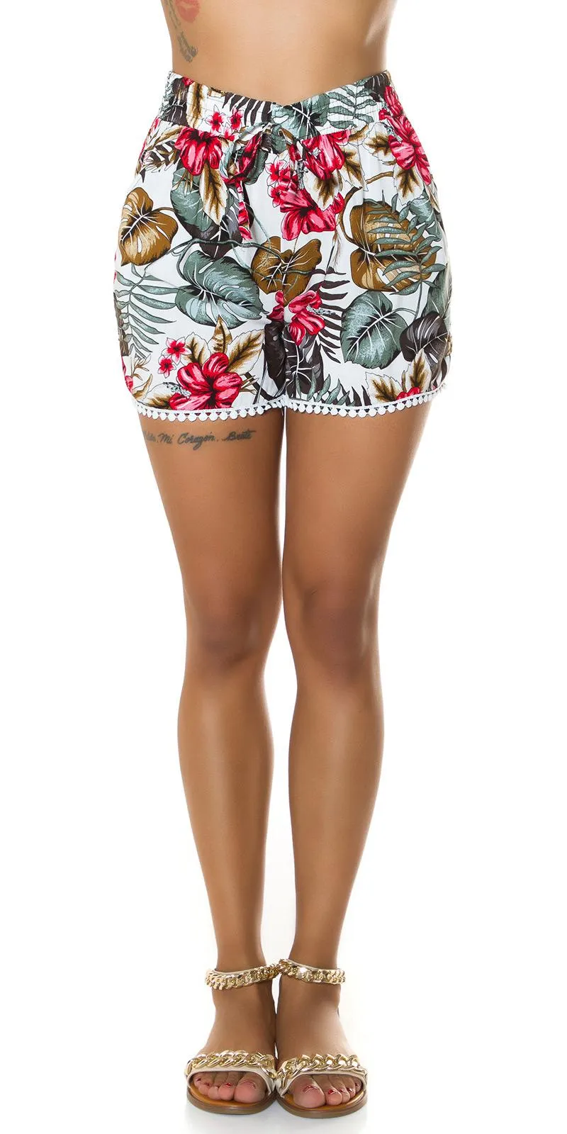 Short de verano con bolsillos Blanco