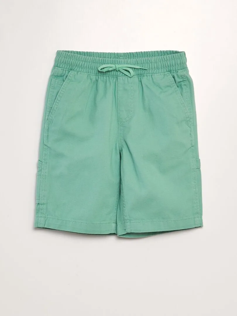 SHORT ELáSTICO TIPO VAQUERO  VERDE