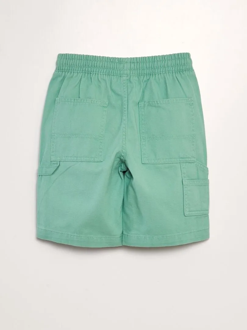 SHORT ELáSTICO TIPO VAQUERO  VERDE