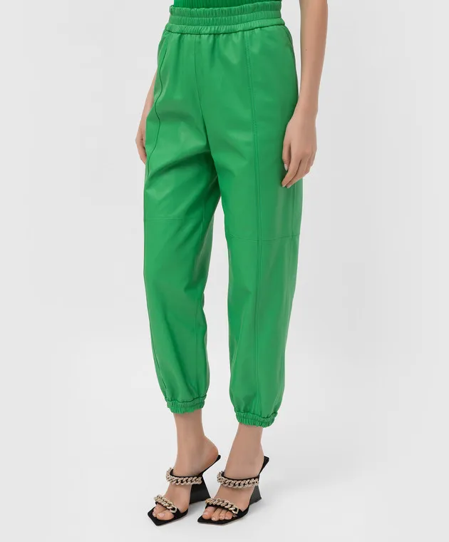 Simonetta Ravizza Green Leather Joggers