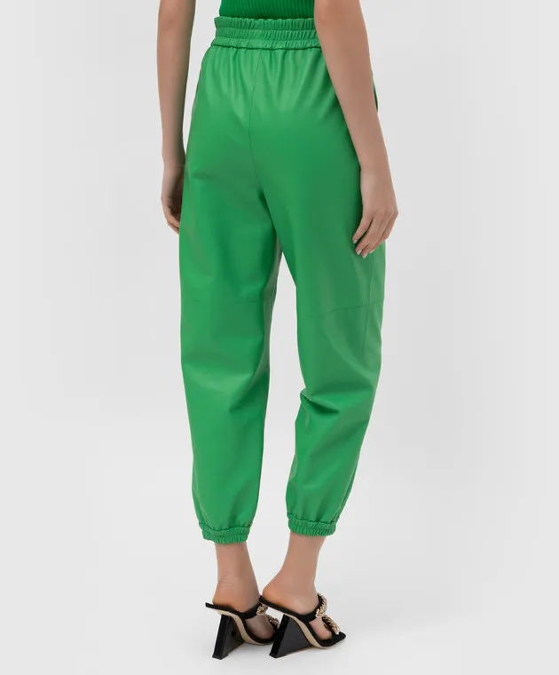 Simonetta Ravizza Green Leather Joggers