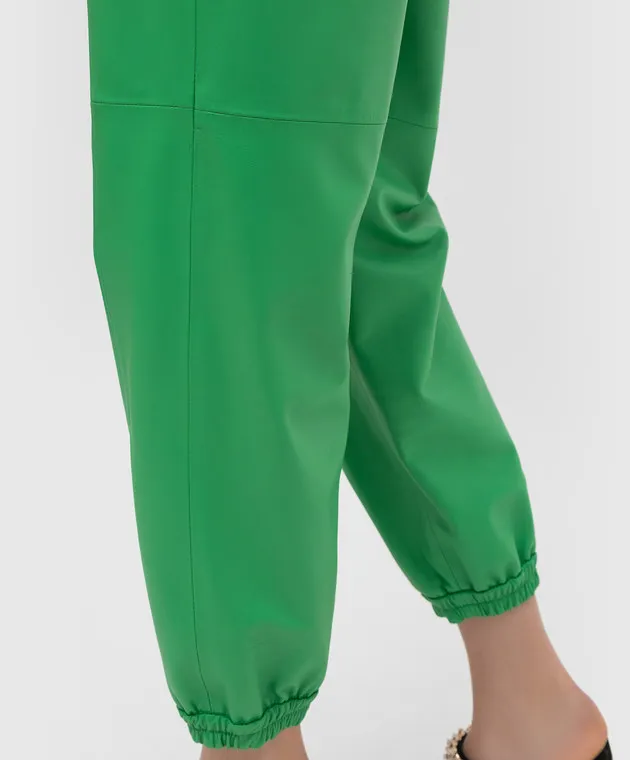 Simonetta Ravizza Green Leather Joggers