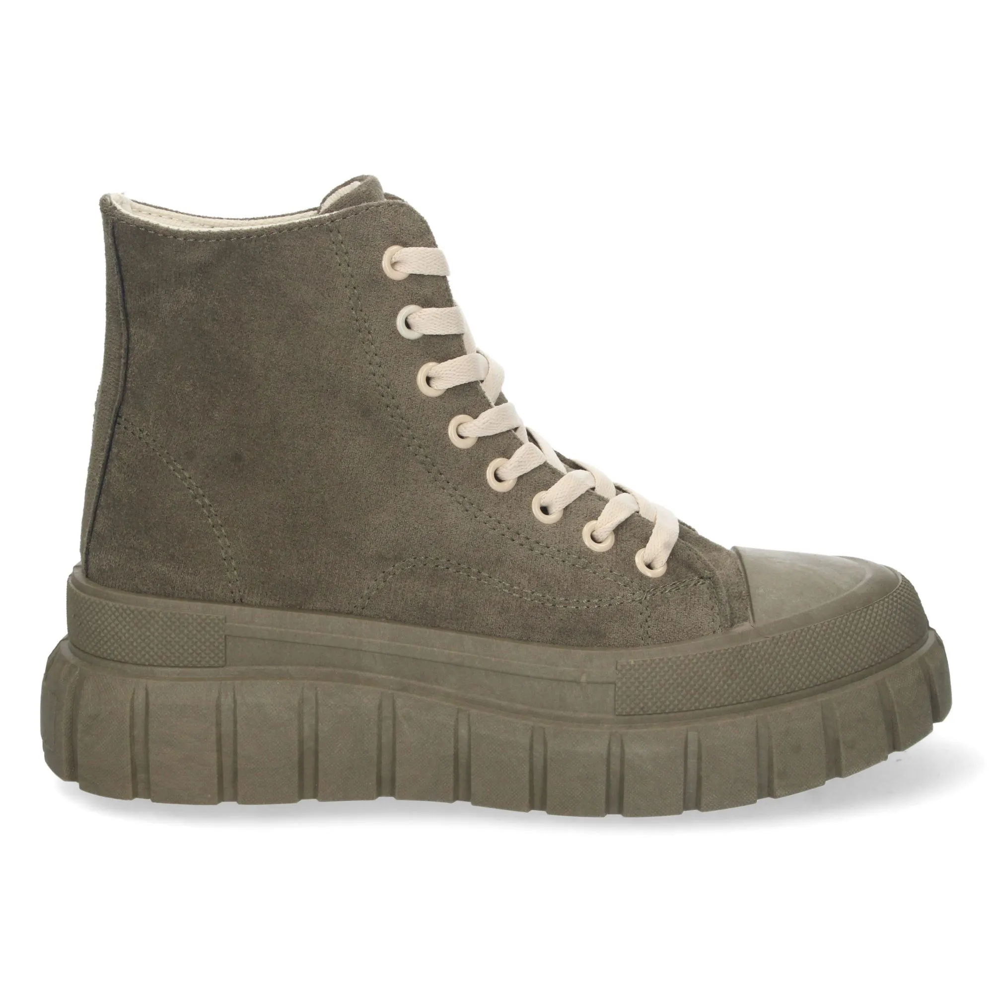 Sneakers altas de plataforma mujer color verde