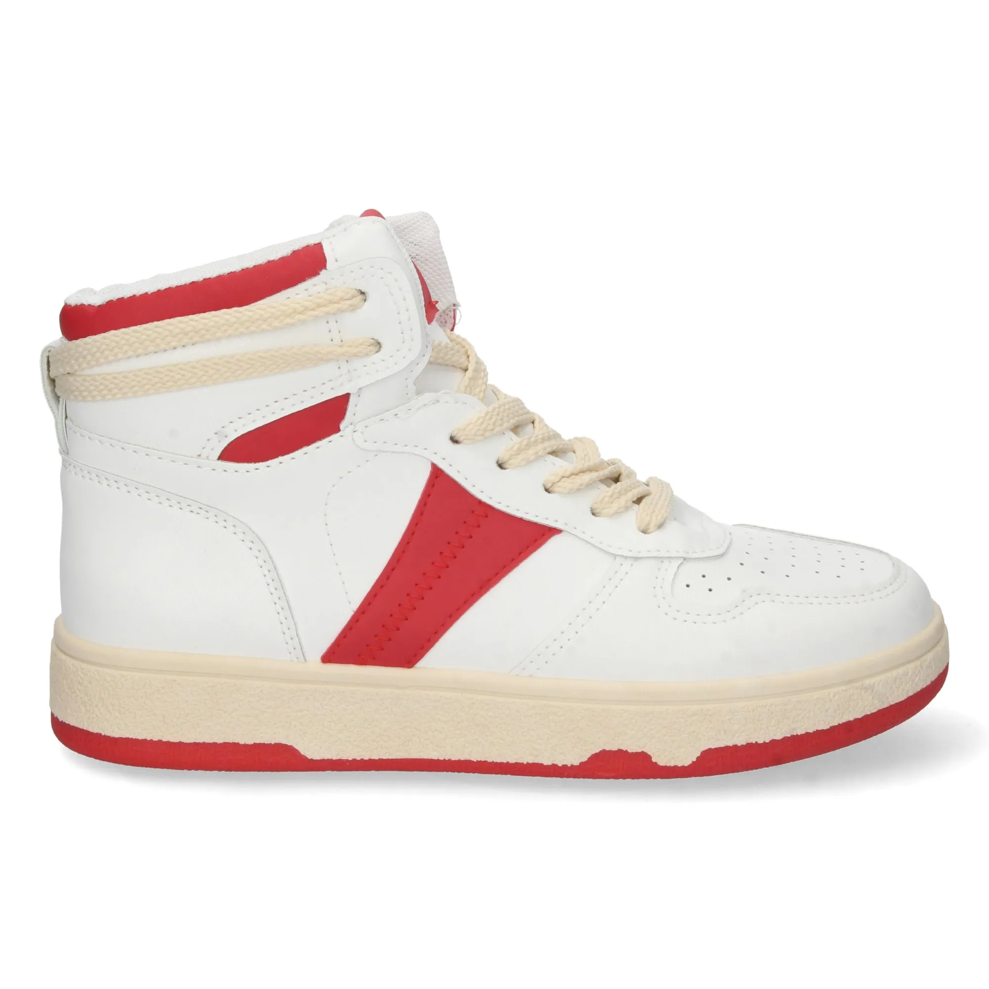 Sneakers altas mujer color rojo