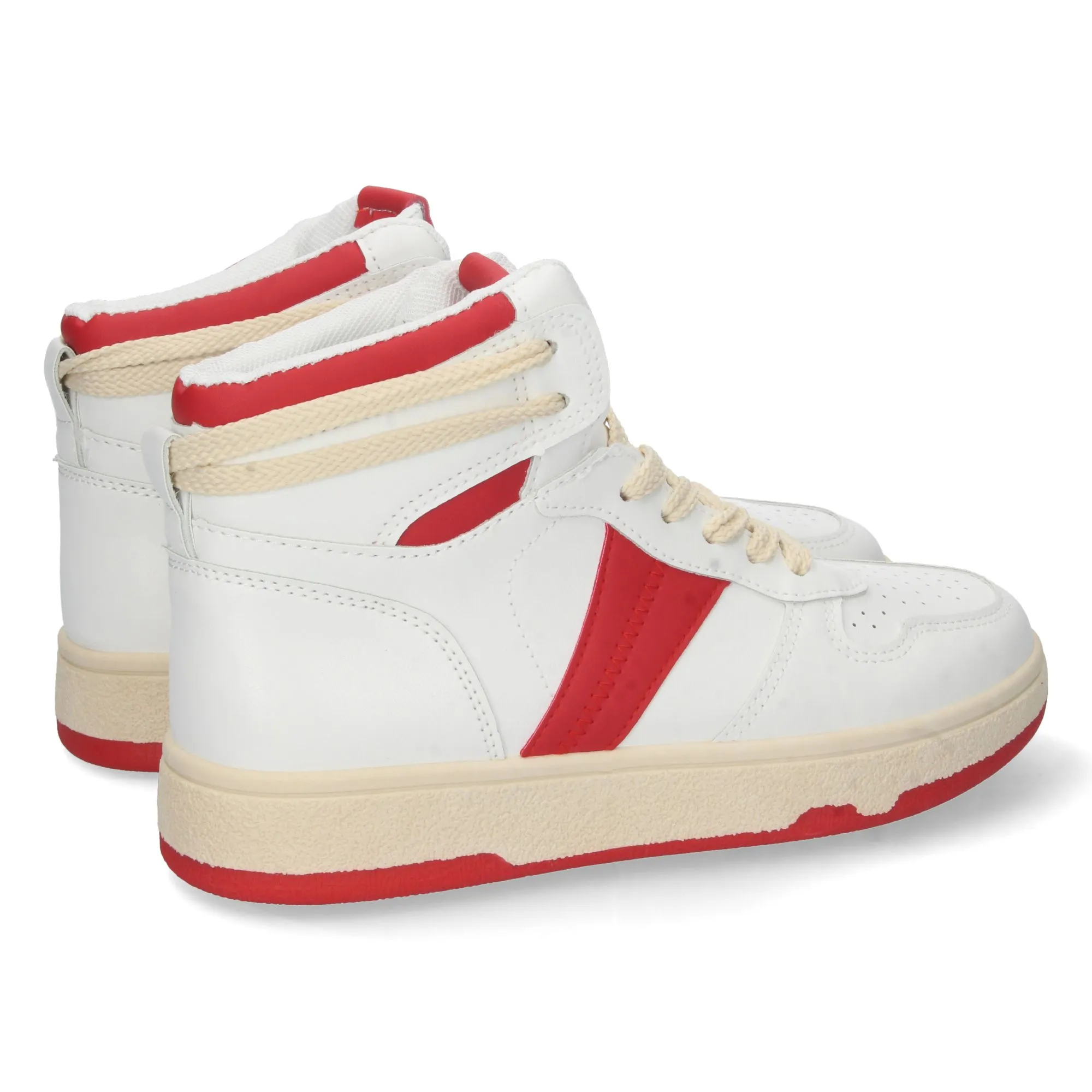Sneakers altas mujer color rojo