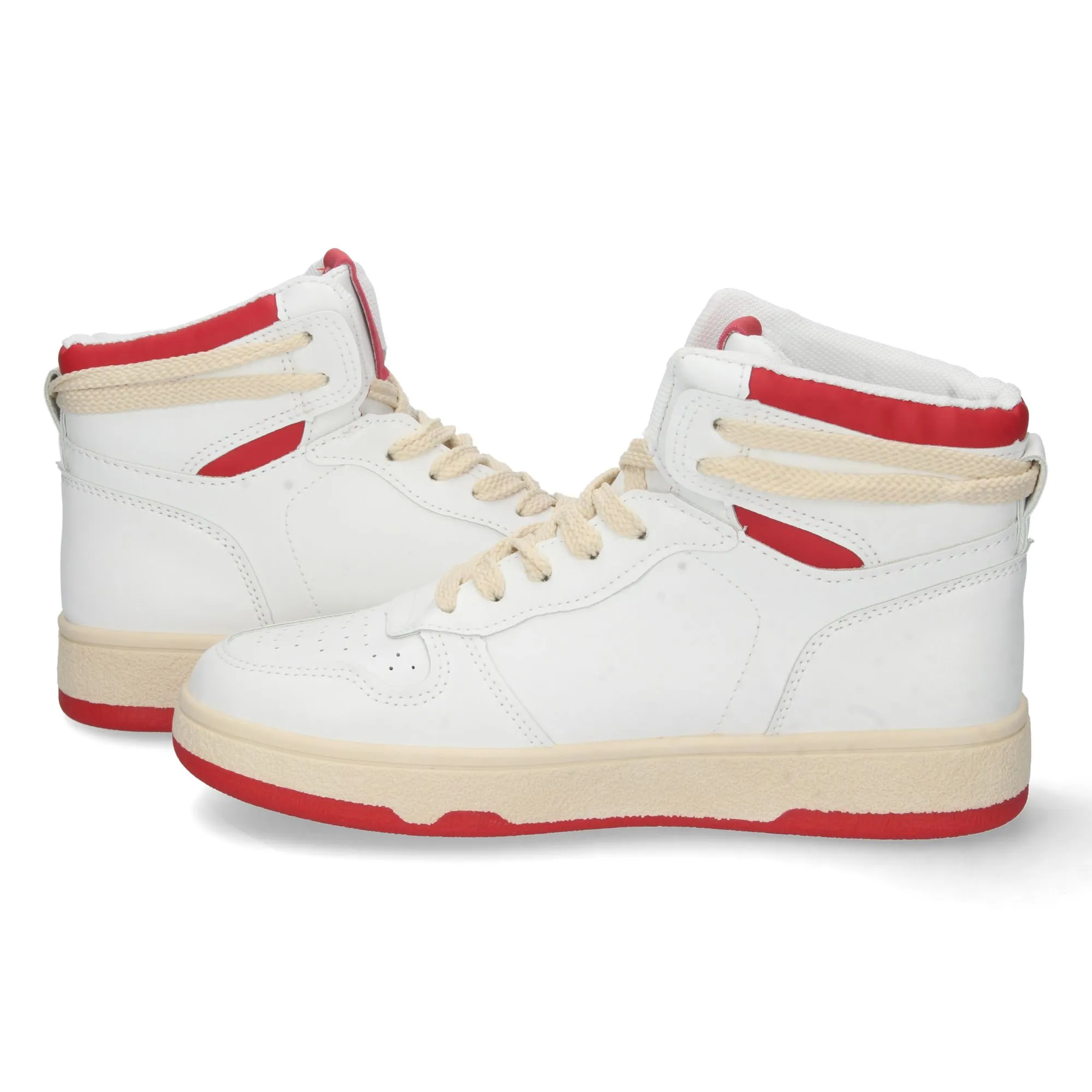 Sneakers altas mujer color rojo
