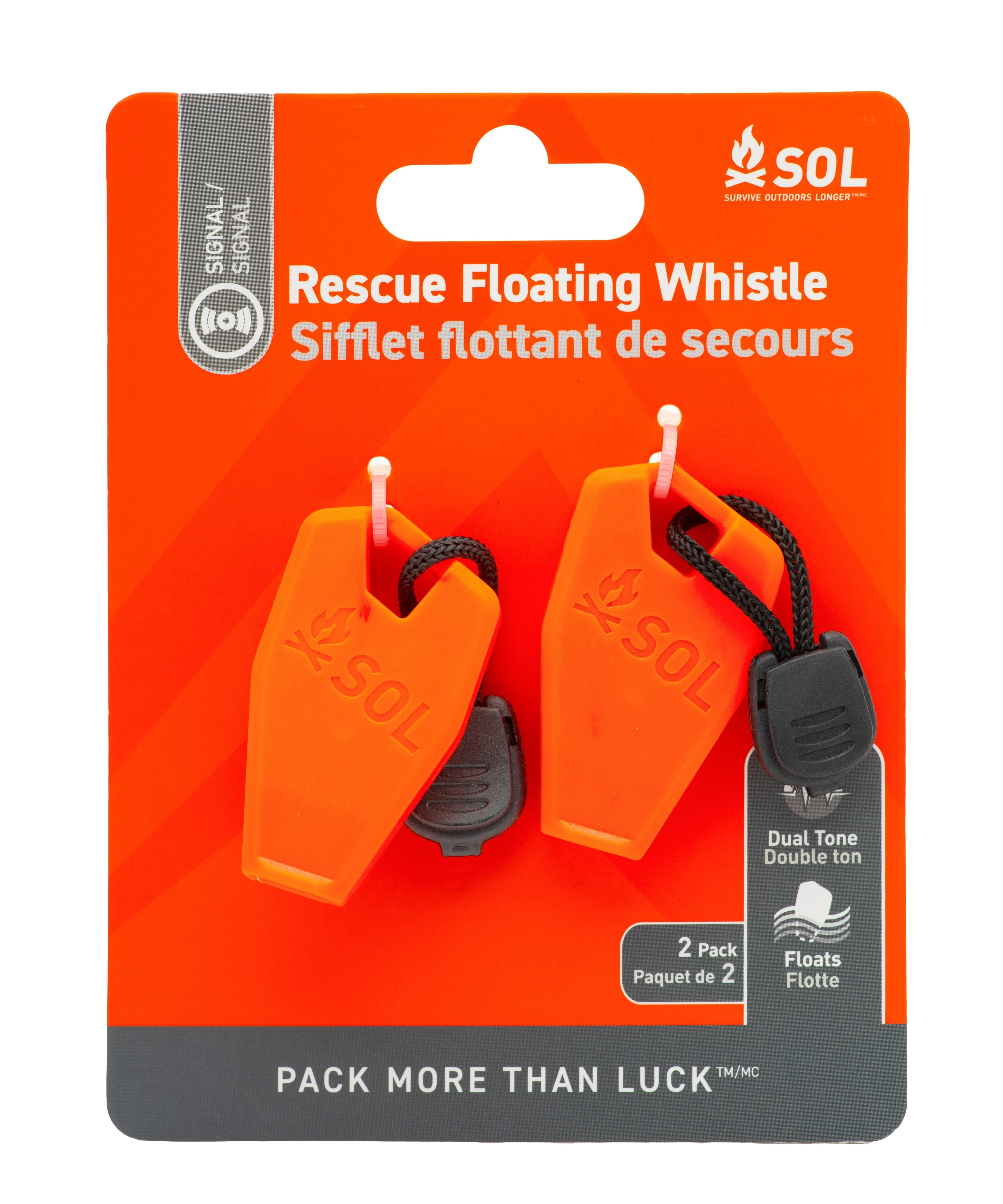 SOL RESCUE FLOATING WHISTLE 2PACK