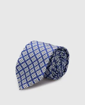 Stefano Ricci Children's blue silk set of patterned tie and shawl