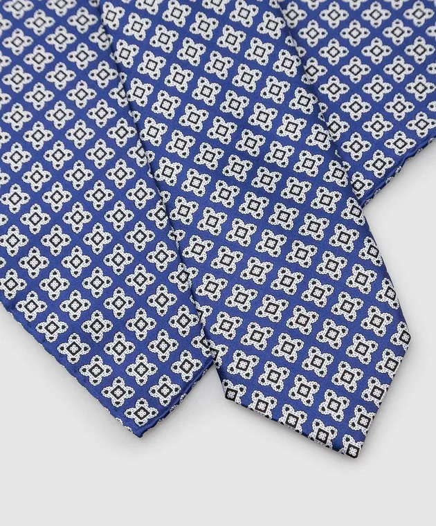 Stefano Ricci Children's blue silk set of patterned tie and shawl
