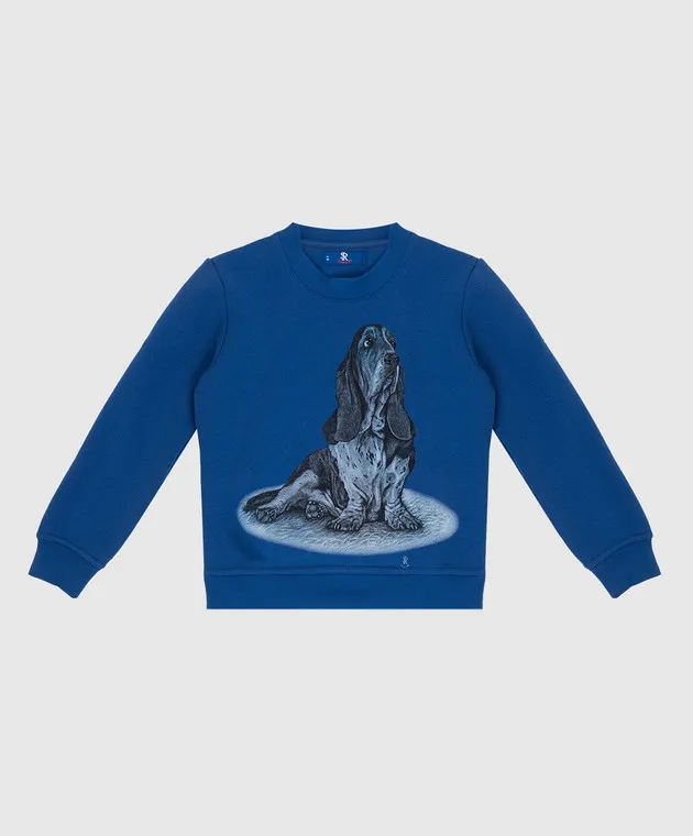 Stefano Ricci Children's blue sweatshirt with print