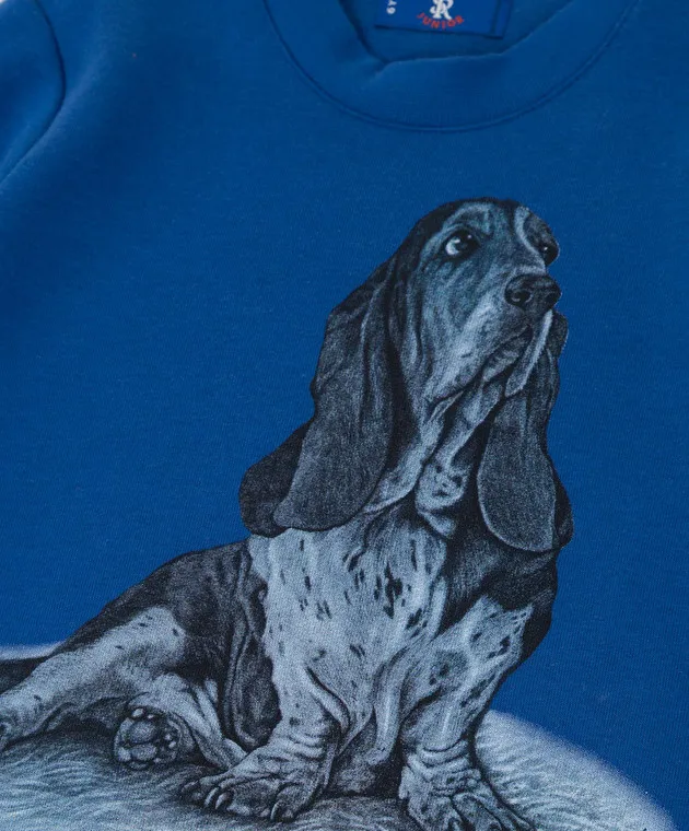 Stefano Ricci Children's blue sweatshirt with print